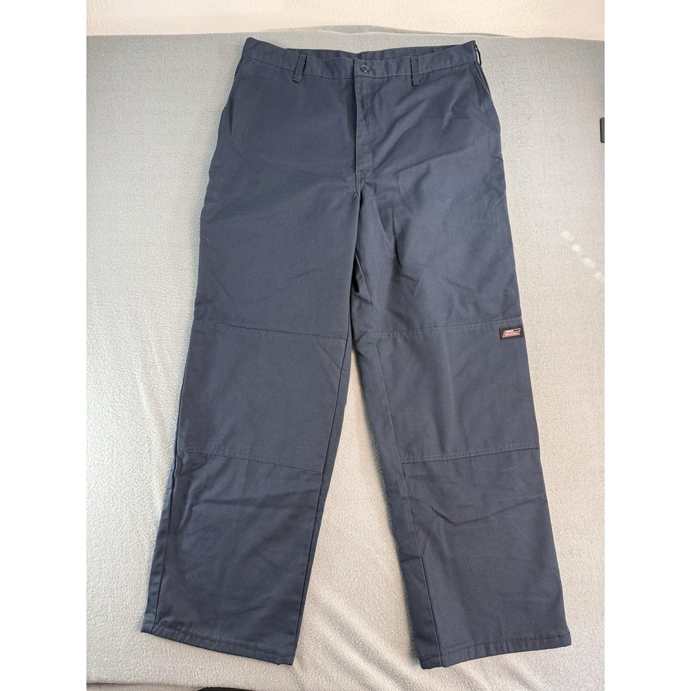 Dickies Pants Mens 38x31 Blue Relaxed Fit Canvas Chino Straight Workwear